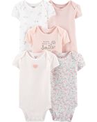One Word Slogans NWT Carters Infants 5-Pack Short-Sleeve Original Bodysuits